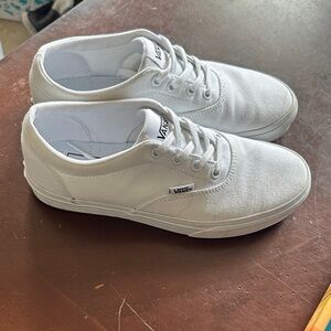 Vans Women’s All-White Canvas Sneakers